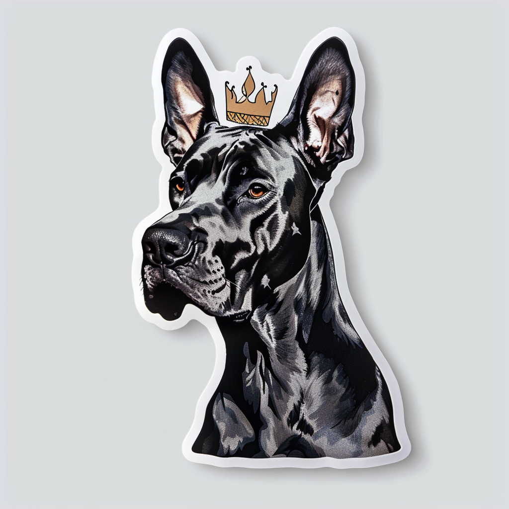 Adorable Great Dane Dog Expressive surreal Vinyl Decal Sticker for Car, Laptop, Tumbler and more # F017819