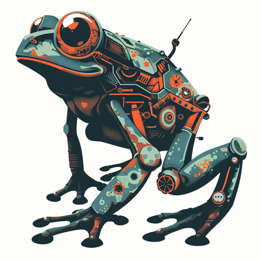 Sticker of a Frog cute and adorable Expressive surreal Vinyl Decal Sticker for Car, Laptop, Tumbler and more # F016747