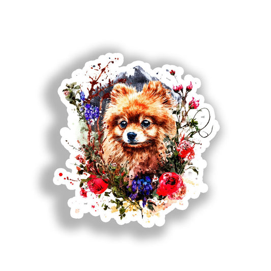 Pomeranian Dog Vinyl Decal Sticker for Car, Laptop, Tumbler and more # A017440-4" x 4"