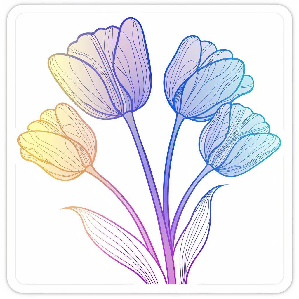 Sticker of a Tulip flower Vinyl Decal Sticker for Car, Laptop, Tumbler and more # F023398
