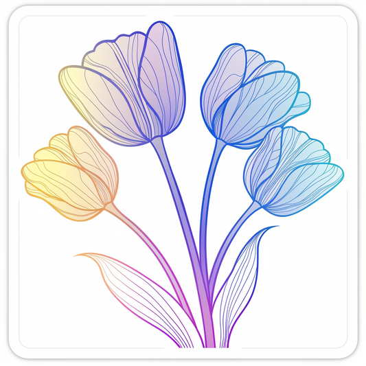 Sticker of a Tulip flower Vinyl Decal Sticker for Car, Laptop, Tumbler and more # F023398