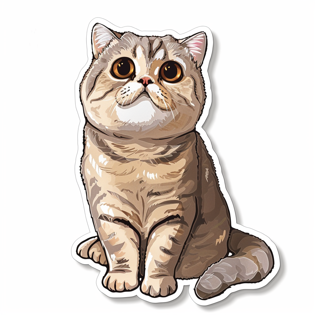 Scottish Fold cat Vinyl Decal Sticker for Car, Laptop, Tumbler and more # F07609