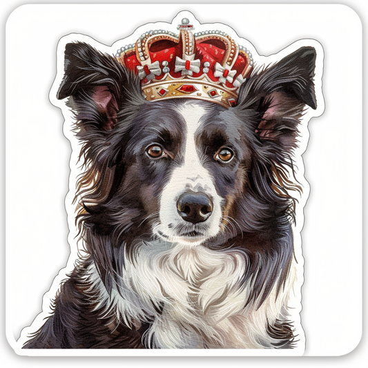 Border Collie Dog majestic Expressive surreal Vinyl Decal Sticker for Car, Laptop, Tumbler and more # F021734-4" x 4"