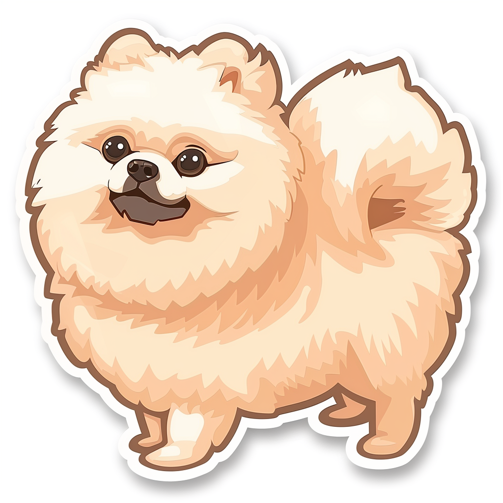 Sticker of a Pomeranian Dog majestic Expressive surreal Vinyl Decal Sticker for Car, Laptop, Tumbler and more # F013849