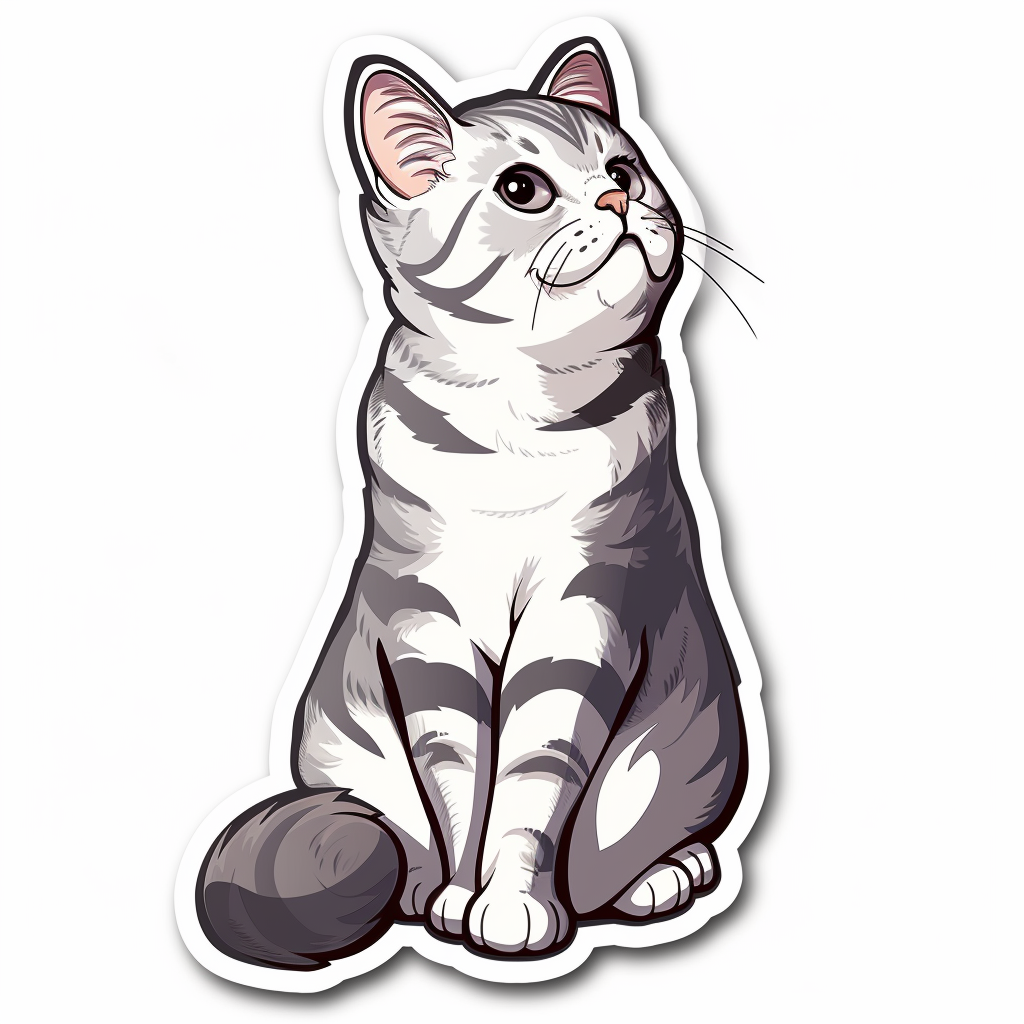 American Shorthair Cat majestic Expressive surreal Vinyl Decal Sticker for Car, Laptop, Tumbler and more # F018664