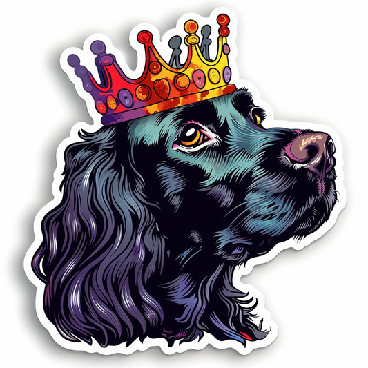 Cocker Spaniel Dog crowned majestic Expressive surreal Vinyl Decal Sticker for Car, Laptop, Tumbler and more # F020232-4" x 4"