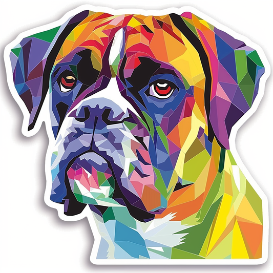 Boxer DogWhite  Vinyl Decal Sticker for Car, Laptop, Tumbler and more # F07134