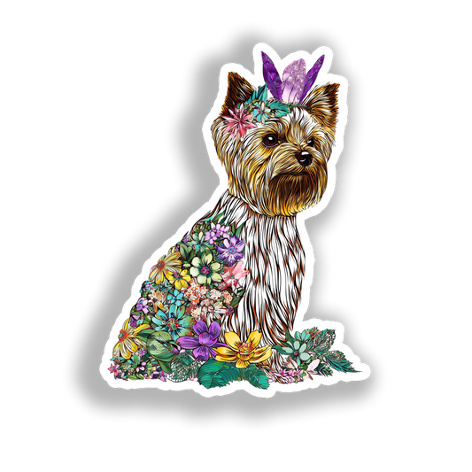 Yorkshire Terrier Dog Vinyl Decal Sticker for Car, Laptop, Tumbler and more # A017130-4" x 4"