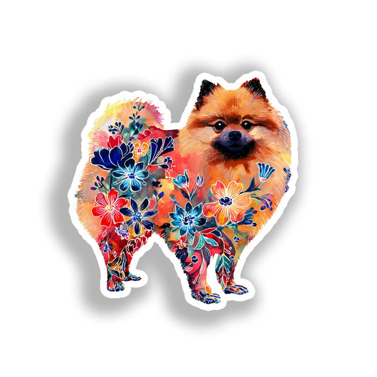 Pomeranian Dog Vinyl Decal Sticker for Car, Laptop, Tumbler and more # A017443-4" x 4"