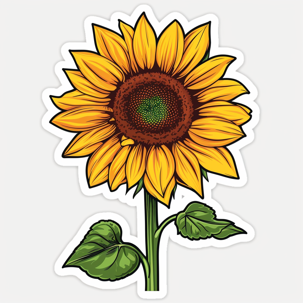 Sticker of a Sunflower  Vinyl Decal Sticker for Car, Laptop, Tumbler and more # F023378