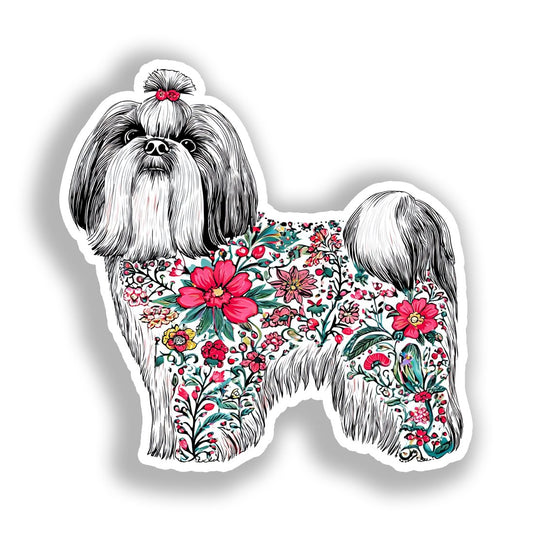 Shih Tzu Dog Vinyl Decal Sticker for Car, Laptop, Tumbler and more # A019187-4" x 4"