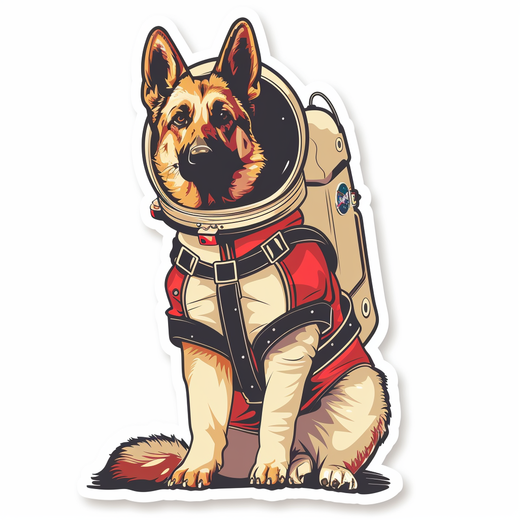 German Shepherd Dog astronaut Vinyl Decal Sticker for Car, Laptop, Tumbler and more # F011736