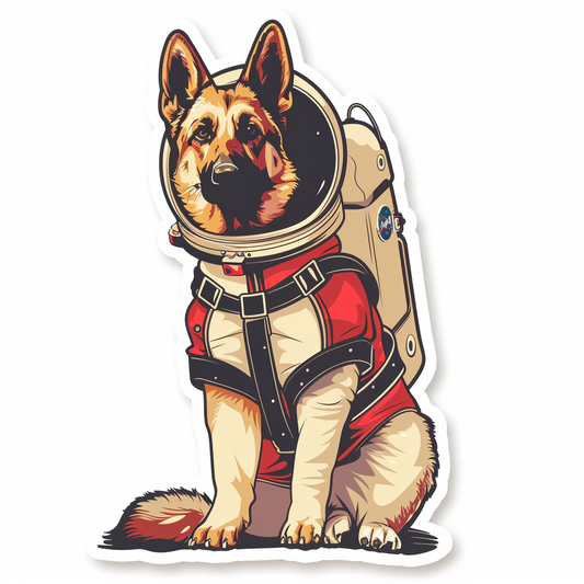 German Shepherd Dog astronaut Vinyl Decal Sticker for Car, Laptop, Tumbler and more # F011736