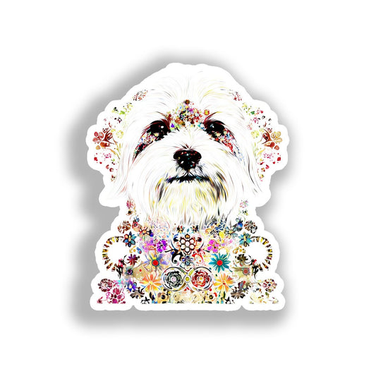 Maltese Dog Vinyl Decal Sticker for Car, Laptop, Tumbler and more # A019420-4" x 4"