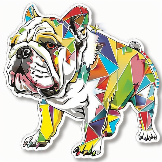 Bulldog Dog cyber punk majestic Expressive surreal Vinyl Decal Sticker for Car, Laptop, Tumbler and more # F017598