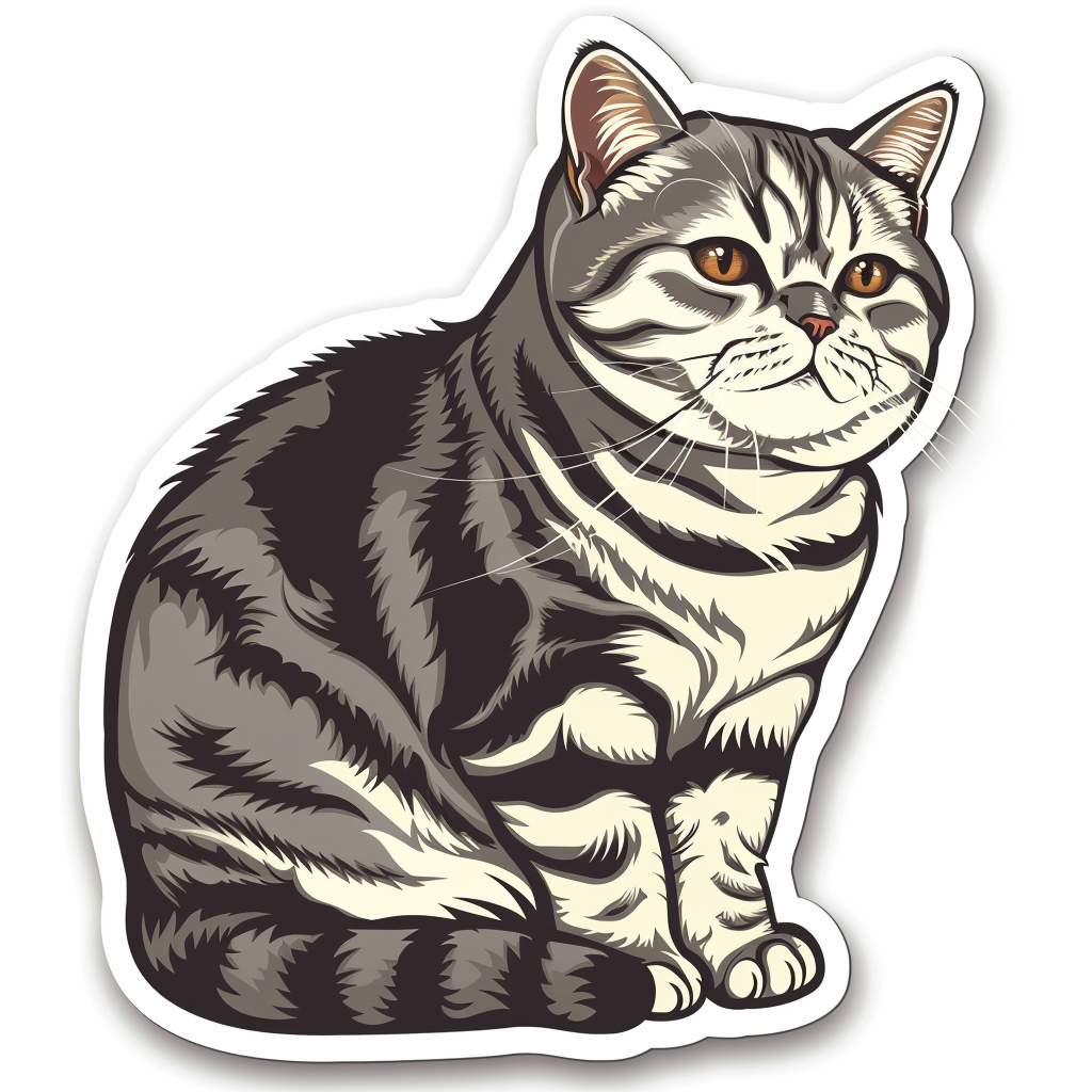 American Shorthair Cat majestic Expressive surreal Vinyl Decal Sticker for Car, Laptop, Tumbler and more # F018586