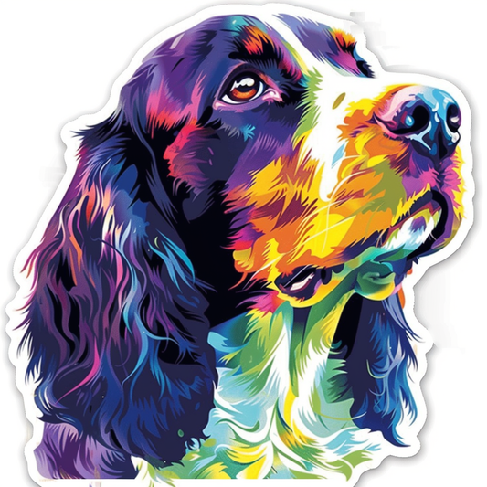Cocker Spaniel Dog majestic Expressive surreal Vinyl Decal Sticker for Car, Laptop, Tumbler and more # F020333-4" x 4"