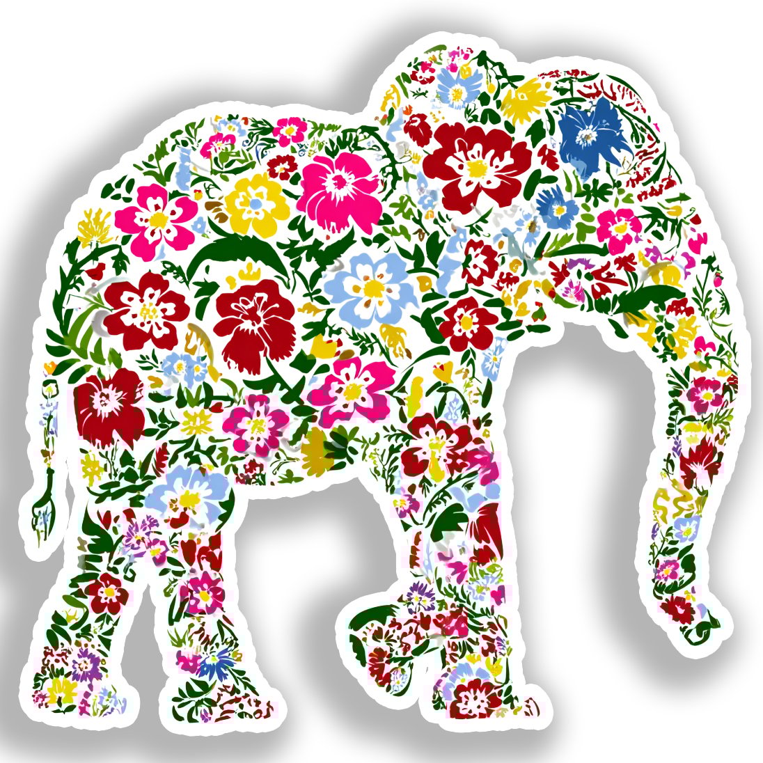 Elephant Vinyl Decal Sticker for Car, Laptop, Tumbler and more # A018516-4" x 4"