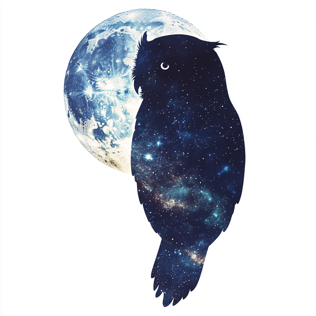 Owl Moon and Stars Vinyl Decal Sticker for Car, Laptop, Tumbler and more # F025764