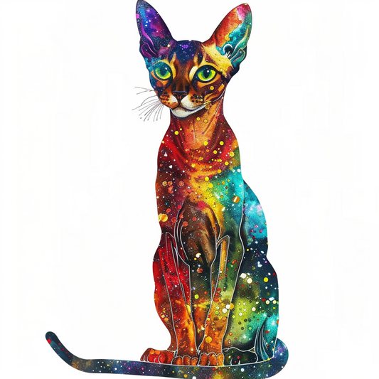 Abyssinian Cat astronaut majestic Expressive surreal Vinyl Decal Sticker for Car, Laptop, Tumbler and more # F021153-4" x 4"