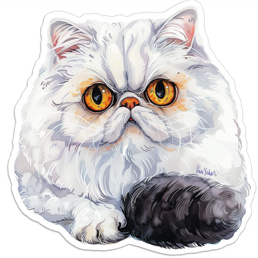 Persian Cat majestic Expressive surreal Vinyl Decal Sticker for Car, Laptop, Tumbler and more # F016279