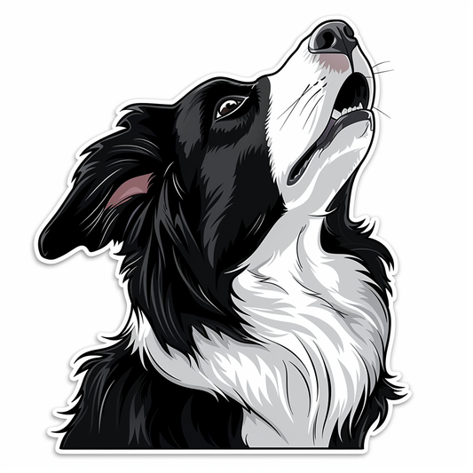 Border Collie Dog majestic Expressive surreal Vinyl Decal Sticker for Car, Laptop, Tumbler and more # F021727-4" x 4"