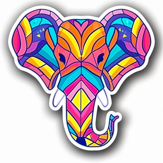 Elephant Expressive surreal Vinyl Decal Sticker for Car, Laptop, Tumbler and more # F022316-4" x 4"