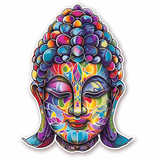 Sticker of a Buddha majestic Expressive surreal Vinyl Decal Sticker for Car, Laptop, Tumbler and more # F016865