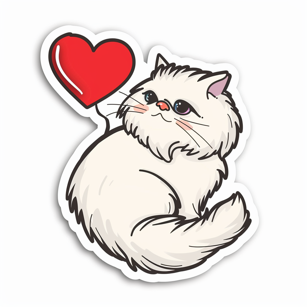 Persian Cat Expressive surreal Vinyl Decal Sticker for Car, Laptop, Tumbler and more # F016274