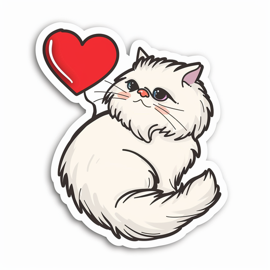 Persian Cat Expressive surreal Vinyl Decal Sticker for Car, Laptop, Tumbler and more # F016274