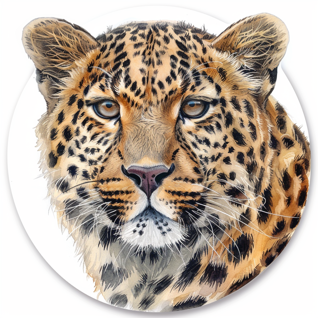 Leopard majestic Expressive surreal Vinyl Decal Sticker for Car, Laptop, Tumbler and more # F022534
