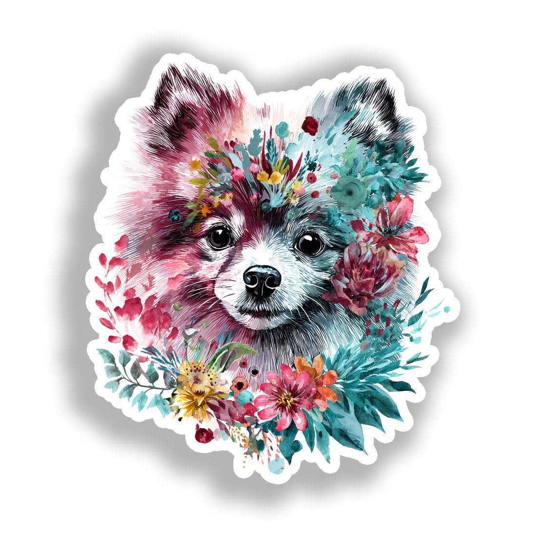 Pomeranian Dog Vinyl Decal Sticker for Car, Laptop, Tumbler and more # A017393-4" x 4"