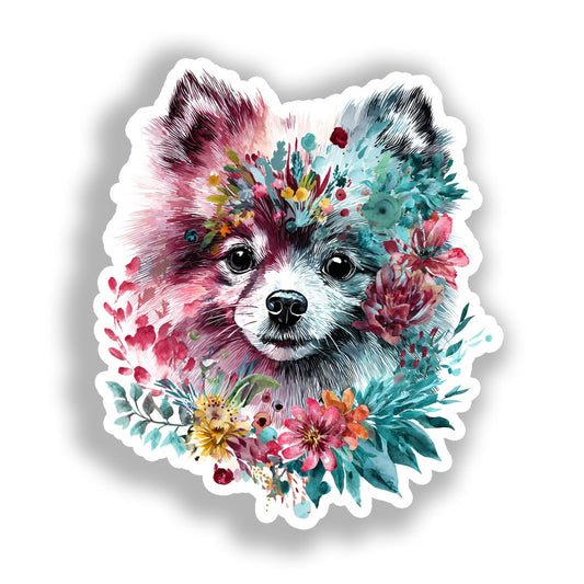 Pomeranian Dog Vinyl Decal Sticker for Car, Laptop, Tumbler and more # A017393-4" x 4"