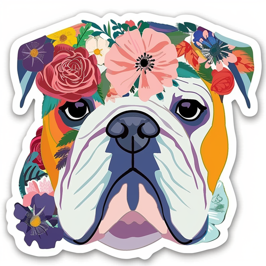 Bulldog Dog majestic Expressive surreal Vinyl Decal Sticker for Car, Laptop, Tumbler and more # F017604