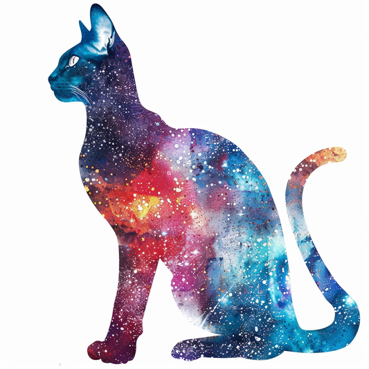 Abyssinian Cat astronaut majestic Expressive surreal Vinyl Decal Sticker for Car, Laptop, Tumbler and more # F021148-4" x 4"