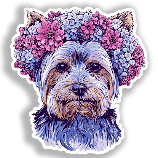 Yorkshire Terrier Dog Vinyl Decal Sticker for Car, Laptop, Tumbler and more # A017134-4" x 4"