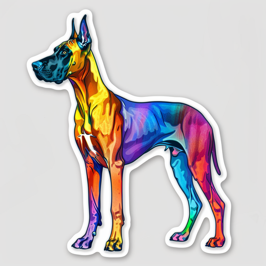 Great Dane Dog Expressive surreal Vinyl Decal Sticker for Car, Laptop, Tumbler and more # F022736