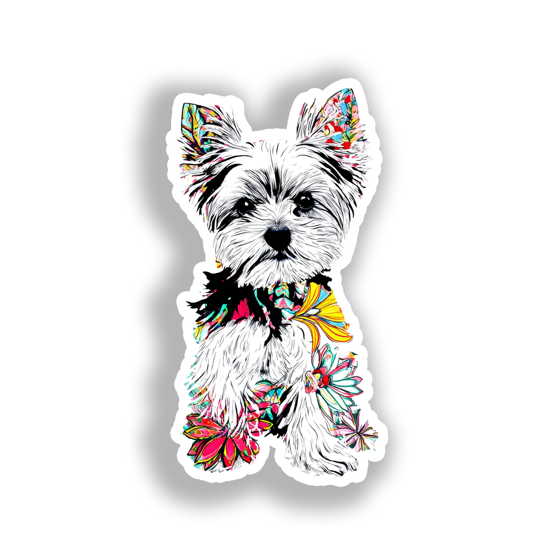 Yorkshire Terrier Dog Vinyl Decal Sticker for Car, Laptop, Tumbler and more # A017177-4" x 4"