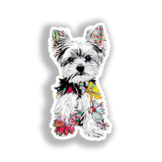 Yorkshire Terrier Dog Vinyl Decal Sticker for Car, Laptop, Tumbler and more # A017177-4" x 4"