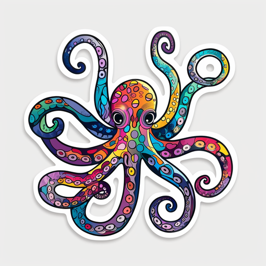 Sticker of an Octopus astronaut majestic Expressive surreal Vinyl Decal Sticker for Car, Laptop, Tumbler and more # F015670