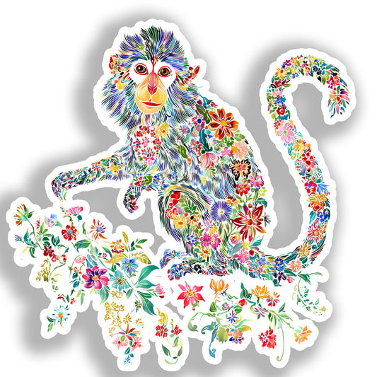 Monkey Vinyl Decal Sticker for Car, Laptop, Tumbler and more # A018439-4" x 4"