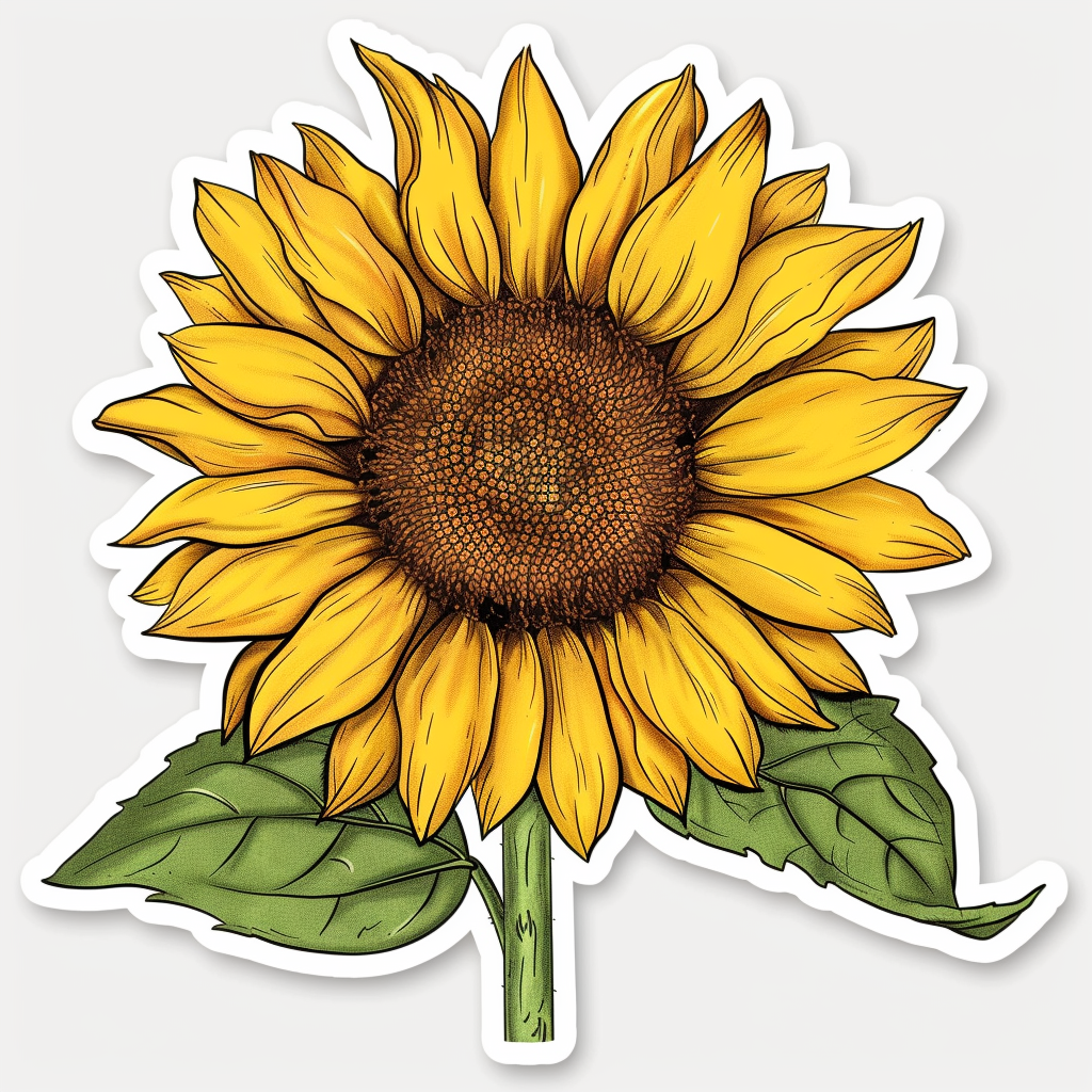 Vinyl Sunflower  Vinyl Decal Sticker for Car, Laptop, Tumbler and more # F023346
