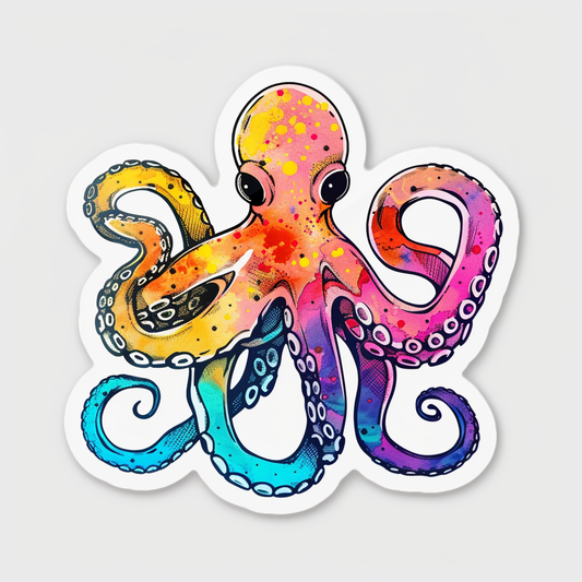 Sticker of an Octopus astronaut majestic Expressive surreal Vinyl Decal Sticker for Car, Laptop, Tumbler and more # F015664