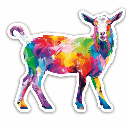 Goat majestic Expressive surreal Vinyl Decal Sticker for Car, Laptop, Tumbler and more # F020450-4" x 4"