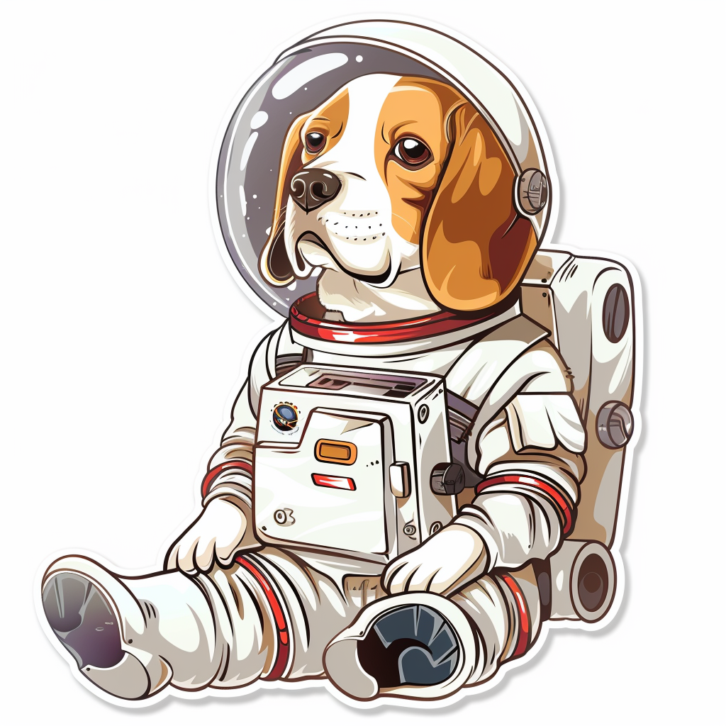 Beagle dog astronaut Vinyl Decal Sticker for Car, Laptop, Tumbler and more # F011936