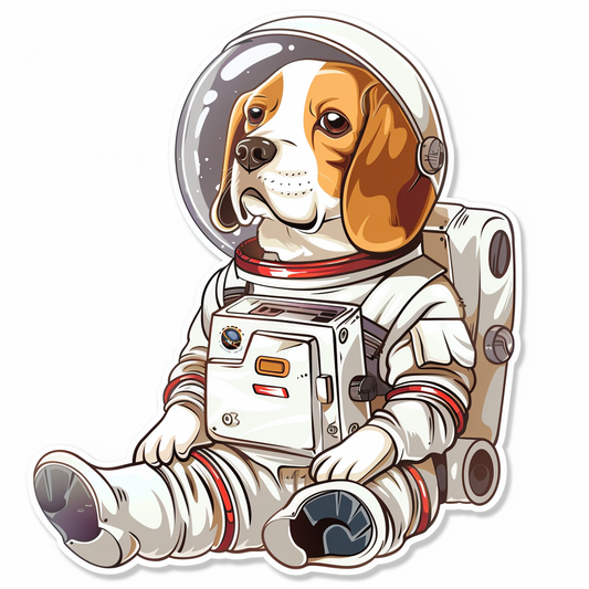 Beagle dog astronaut Vinyl Decal Sticker for Car, Laptop, Tumbler and more # F011936
