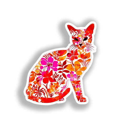 Abyssian Cat Vinyl Decal Sticker for Car, Laptop, Tumbler and more # A018857-4" x 4"