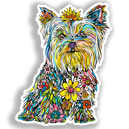 Yorkshire Terrier Dog Vinyl Decal Sticker for Car, Laptop, Tumbler and more # A017107-4" x 4"