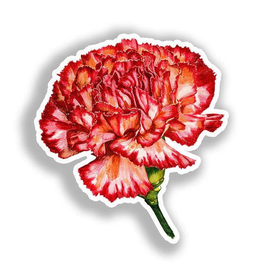 Carnation Flower Vinyl Decal Sticker for Car, Laptop, Tumbler and more # A018872-4" x 4"