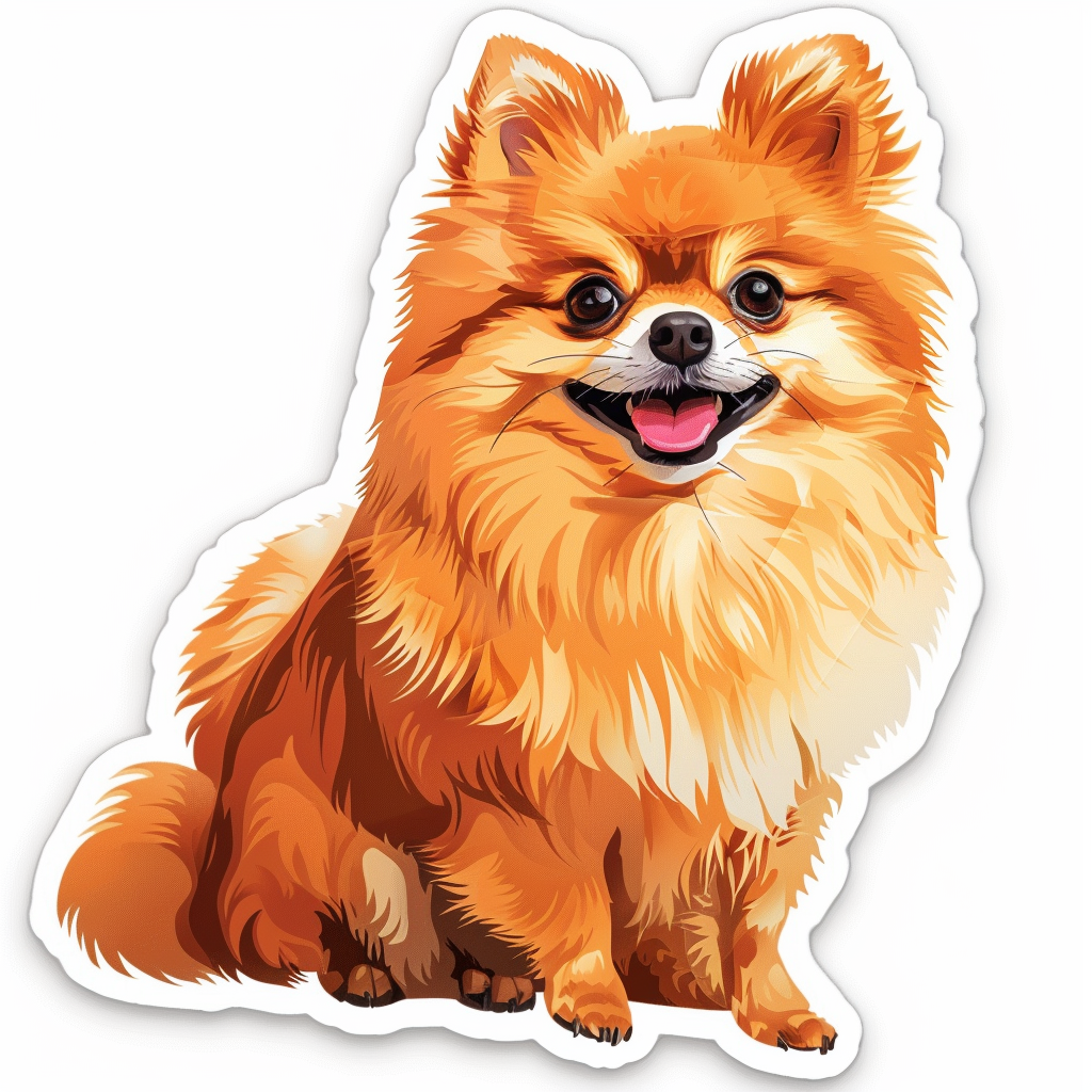 Sticker of a Pomeranian Dog majestic Expressive surreal Vinyl Decal Sticker for Car, Laptop, Tumbler and more # F013818
